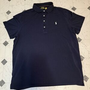 Polo Ralph Lauren Performance Pro Fit Navy Blue Short Sleeve Polo Shirt Men's XL